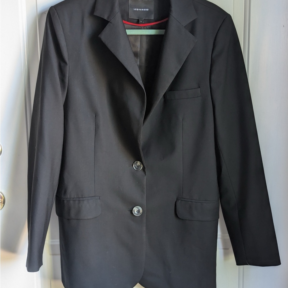 Lesyanebo Black Wool Blazer – SIZE LARGE